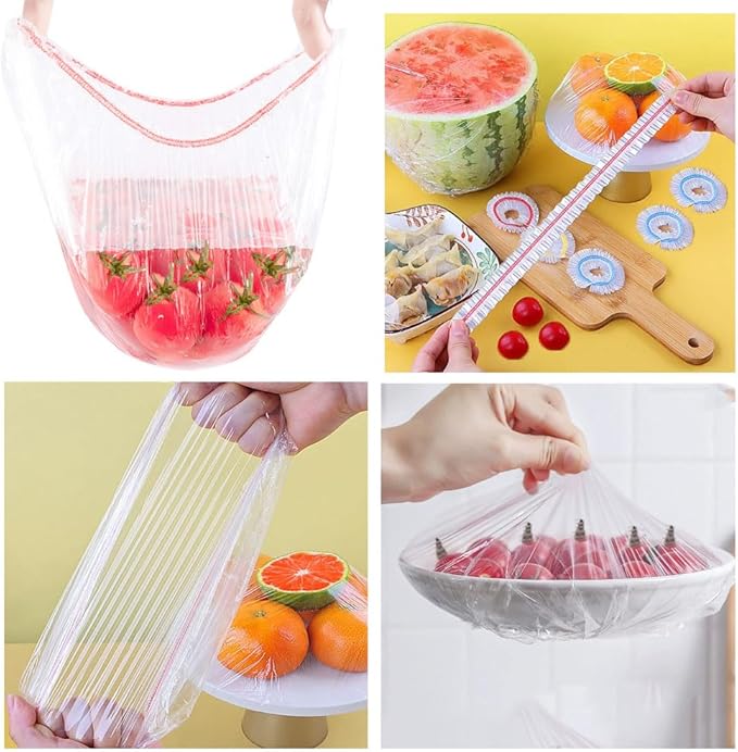 🥗 FreshSeal™ – Film Alimentaire Élastique Réutilisable (Pack 100 pièces)