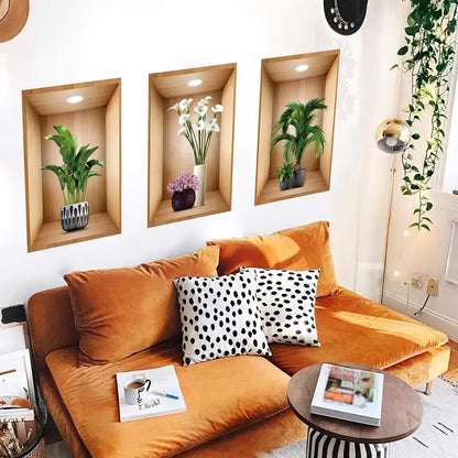 LOT DE 3 AUTOCOLLANTS 3D -  Décorez votre maison sans travaux, sans percer et sans effort.